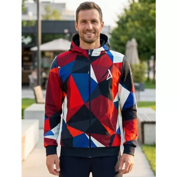  Herren -Sweatshirt auf Reißverschlussprämie ALTISPORT VOJ/ALM007MI02 MARINEBLAU/ROT 