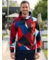 Herren -Sweatshirt auf Reißverschlussprämie ALTISPORT VOJ/ALM007MI02 MARINEBLAU/ROT