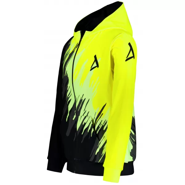  Herren -Sweatshirt auf Reißverschlussprämie ALTISPORT VOJ/ALM006MI02 SCHWARZ -AUSGELB 