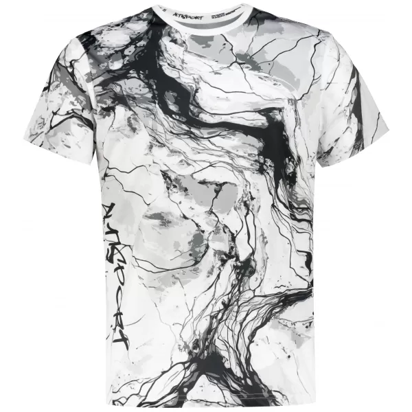  Männer funktionaler T -Shirt Premium ALTISPORT VOJ/ALM071TR01 WEIß -UND -SCHWARZ 