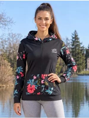 Frauen -Sweatshirt bei Reißverschlussprämie ALTISPORT VOJ/ALW063MI02 SCHWARZ -GREEN