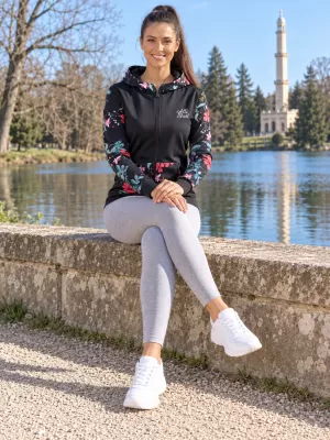 Frauen -Sweatshirt bei Reißverschlussprämie ALTISPORT VOJ/ALW063MI02 SCHWARZ -GREEN