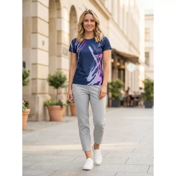  Frauenfunktional T -Shirt Premium ALTISPORT VOJ/ALW074TR01 BLAU-VIOLETT 