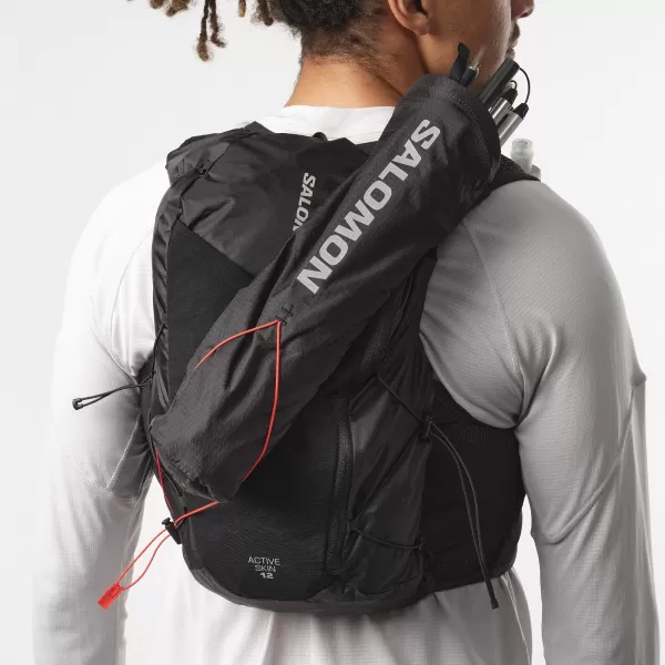  Herrenrucksack SALOMON ACTIVE SKIN 12 SET LC2177400 SCHWARZ/METALL 