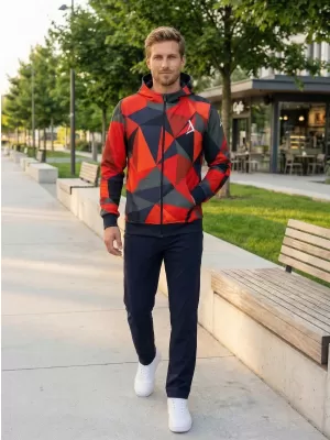 Herren -Sweatshirt auf Reißverschlussprämie ALTISPORT VOJ/ALM007MI02 ROT