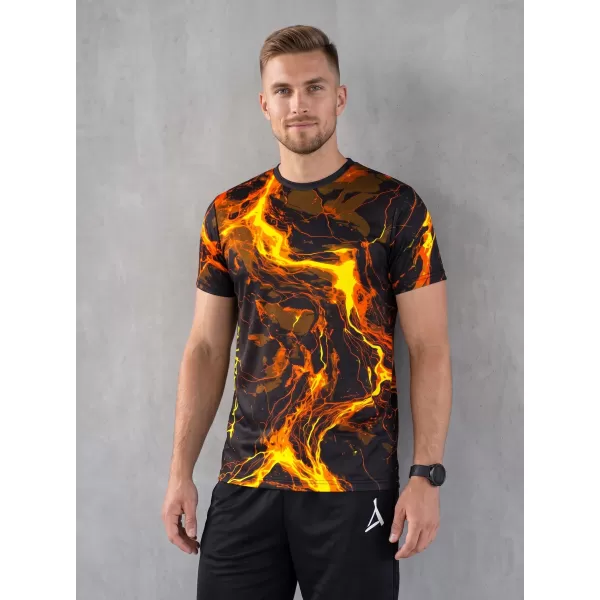  Männer funktionaler T -Shirt Premium ALTISPORT VOJ/ALM071TR01 SCHWARZ -AUSGELB 