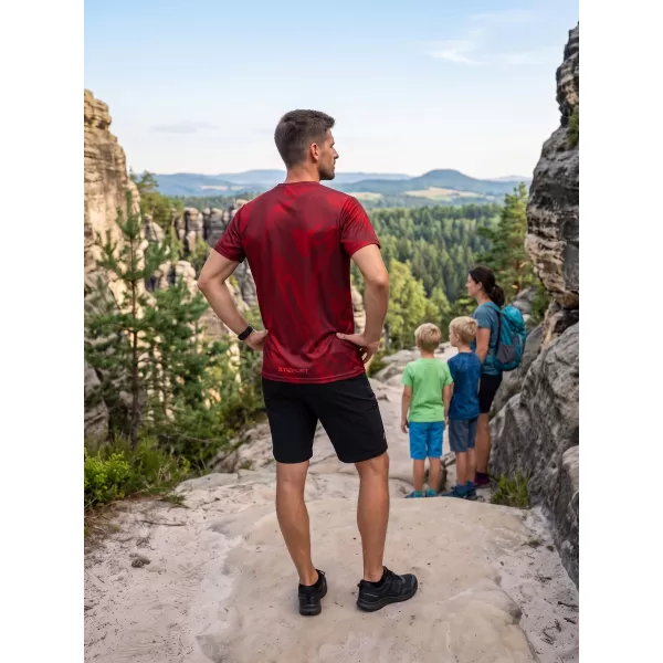  Männer funktionaler T -Shirt Premium ALTISPORT VOJ/ALM072TR01 WEINROT 