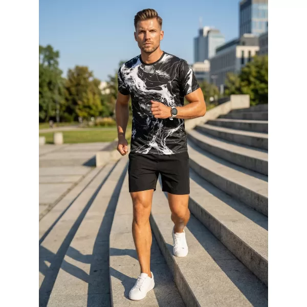  Männer funktionaler T -Shirt Premium ALTISPORT VOJ/ALM071TR01 SCHWARZ UND WEIß 
