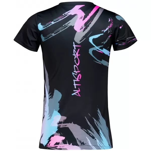  Frauenfunktional T -Shirt Premium ALTISPORT VOJ/ALW074TR01 SCHWARZ -PINK 