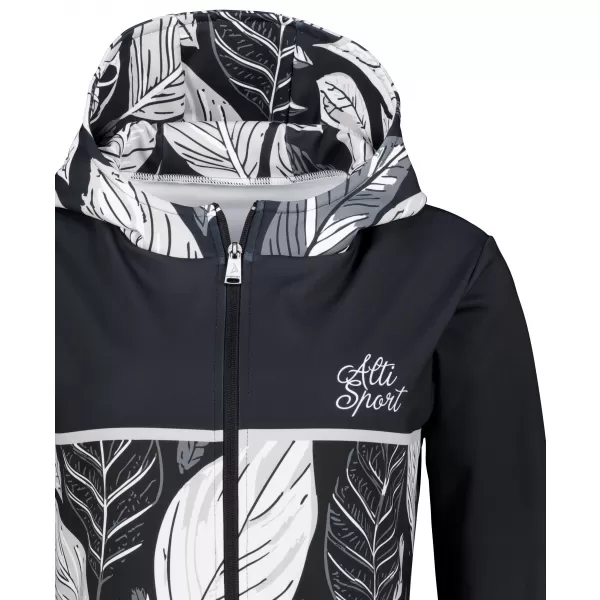  Frauen -Sweatshirt bei Reißverschlussprämie ALTISPORT VOJ/ALW061MI02 SCHWARZ UND WEIß 