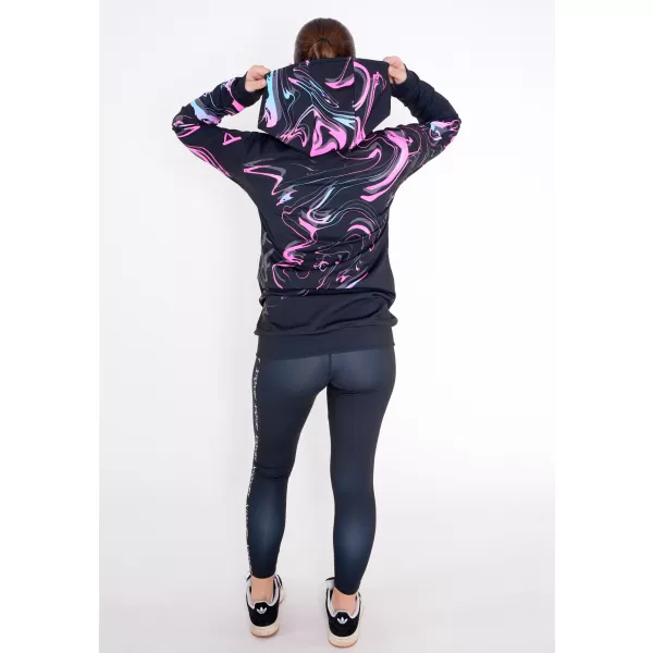  Frauen -Sweatshirt bei Reißverschlussprämie ALTISPORT VOJ/ALW064MI02 SCHWARZ -PINK 