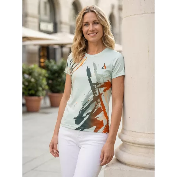  Frauenfunktional T -Shirt Premium ALTISPORT VOJ/ALW074TR01 GRÜN-ORANGE 