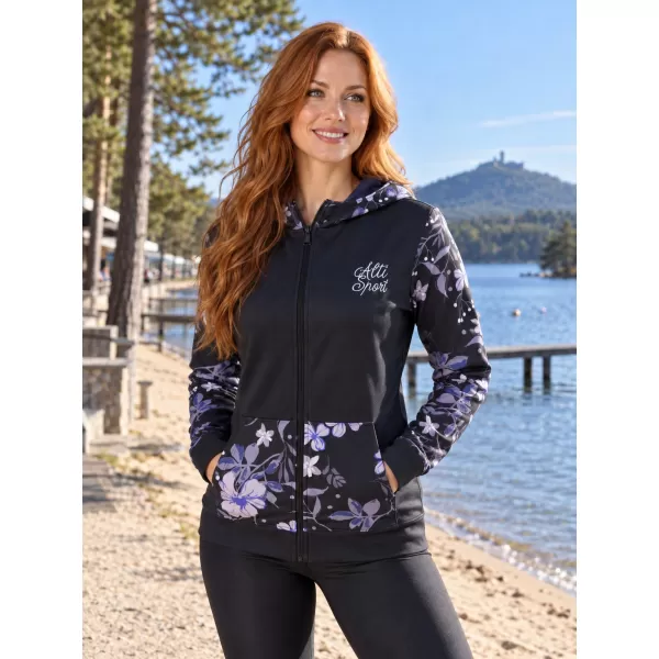  Frauen -Sweatshirt bei Reißverschlussprämie ALTISPORT VOJ/ALW063MI02 SCHWARZ 