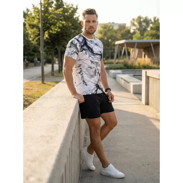  Männer funktionaler T -Shirt Premium ALTISPORT VOJ/ALM071TR01 WEIß -UND -SCHWARZ 