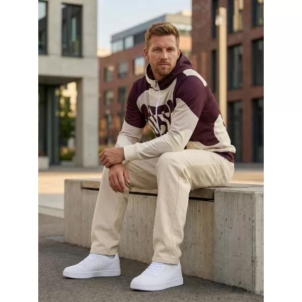  Herren -Sweatshirt auf Reißverschlussprämie ALTISPORT VOJ/ALM056MI02 BEIGE/ROT 