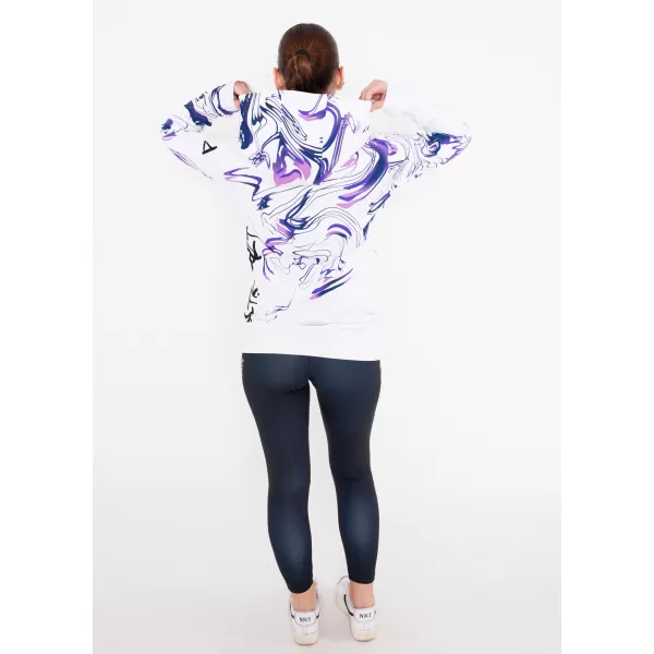  Frauen -Sweatshirt bei Reißverschlussprämie ALTISPORT VOJ/ALW064MI02 WEIß -VIOLETT 