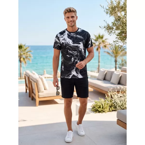  Männer funktionaler T -Shirt Premium ALTISPORT VOJ/ALM071TR01 SCHWARZ UND WEIß 