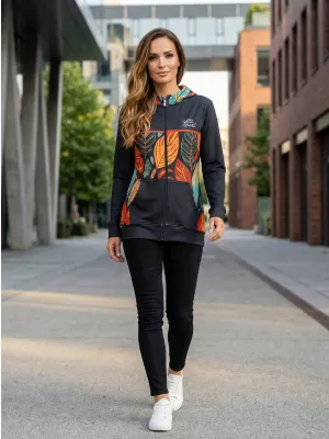 Frauen -Sweatshirt bei Reißverschlussprämie ALTISPORT VOJ/ALW061MI02 ORANGE/BLAU