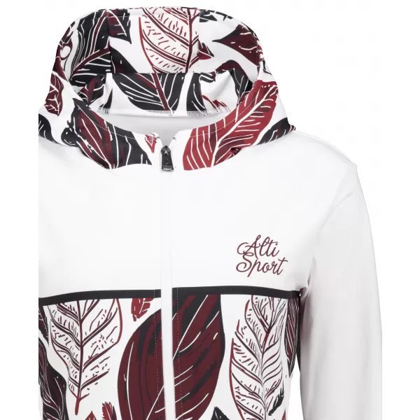  Frauen -Sweatshirt bei Reißverschlussprämie ALTISPORT VOJ/ALW061MI02 WEIß/BURGUNDER 