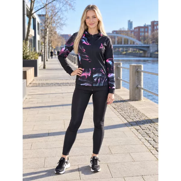 Frauen -Sweatshirt bei Reißverschlussprämie ALTISPORT VOJ/ALW064MI02 SCHWARZ -PINK 