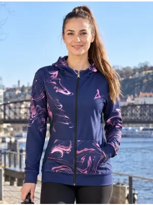 Frauen -Sweatshirt bei Reißverschlussprämie ALTISPORT VOJ/ALW064MI02 BLAU -PINK