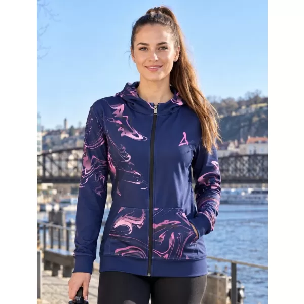  Frauen -Sweatshirt bei Reißverschlussprämie ALTISPORT VOJ/ALW064MI02 BLAU -PINK 