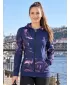 Frauen -Sweatshirt bei Reißverschlussprämie ALTISPORT VOJ/ALW064MI02 BLAU -PINK