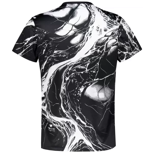  Männer funktionaler T -Shirt Premium ALTISPORT VOJ/ALM071TR01 SCHWARZ UND WEIß 