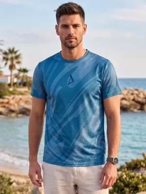 Männer funktionaler T -Shirt Premium ALTISPORT VOJ/ALM072TR01 MITTERNACHT BLAU