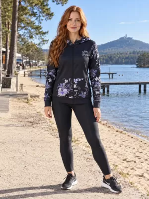 Frauen -Sweatshirt bei Reißverschlussprämie ALTISPORT VOJ/ALW063MI02 SCHWARZ