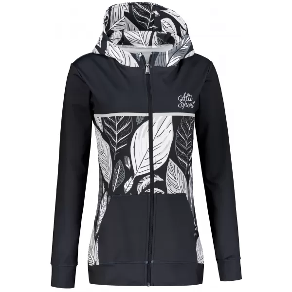  Frauen -Sweatshirt bei Reißverschlussprämie ALTISPORT VOJ/ALW061MI02 SCHWARZ UND WEIß 