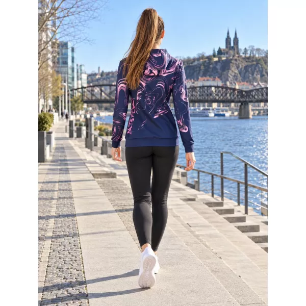  Frauen -Sweatshirt bei Reißverschlussprämie ALTISPORT VOJ/ALW064MI02 BLAU -PINK 