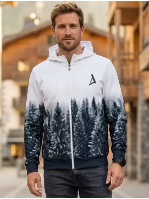 Herren -Sweatshirt auf Reißverschlussprämie ALTISPORT VOJ/ALM058MI02 WEIß -GRAY