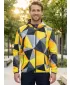 Herren -Sweatshirt auf Reißverschlussprämie ALTISPORT VOJ/ALM007MI02 SCHWARZ -AUSGELB