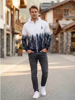 Herren -Sweatshirt auf Reißverschlussprämie ALTISPORT VOJ/ALM058MI02 WEIß -GRAY