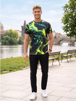 Männer funktionaler T -Shirt Premium ALTISPORT VOJ/ALM071TR01 MARINE-GELB