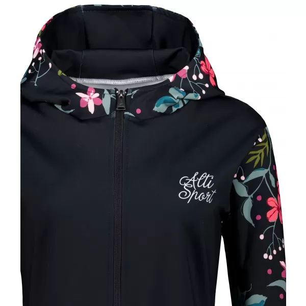  Frauen -Sweatshirt bei Reißverschlussprämie ALTISPORT VOJ/ALW063MI02 SCHWARZ -GREEN 