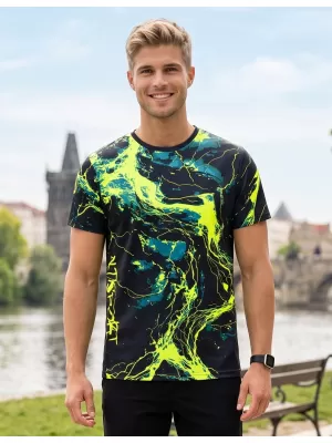 Männer funktionaler T -Shirt Premium ALTISPORT VOJ/ALM071TR01 MARINE-GELB