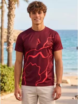 Männer funktionaler T -Shirt Premium ALTISPORT VOJ/ALM073TR01 WEINROT