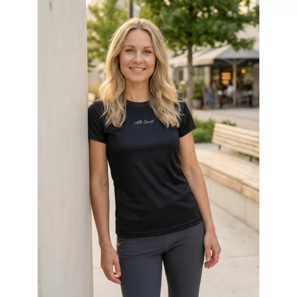  Frauenfunktional T -Shirt Premium ALTISPORT VOJ/ALW075TR01 SCHWARZ 