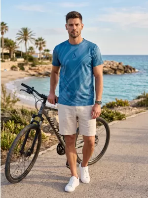 Männer funktionaler T -Shirt Premium ALTISPORT VOJ/ALM072TR01 MITTERNACHT BLAU