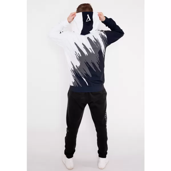  Herren -Sweatshirt auf Reißverschlussprämie ALTISPORT VOJ/ALM006MI02 SCHWARZ UND WEIß 
