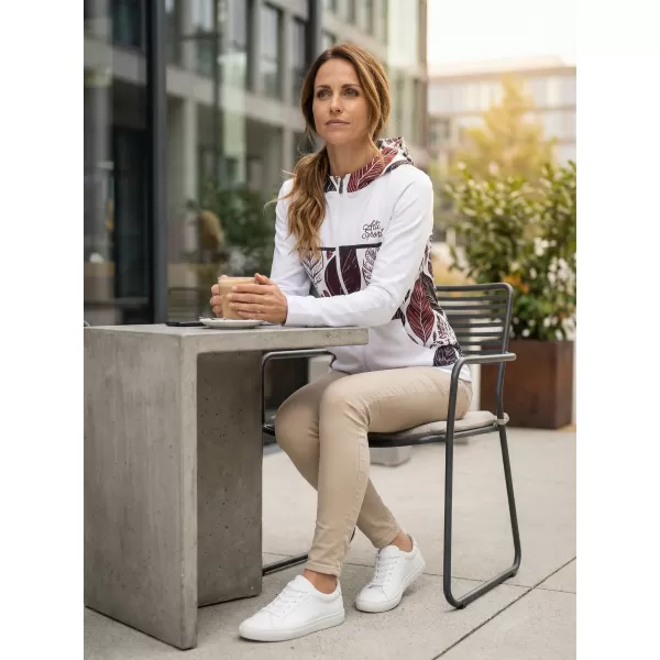  Frauen -Sweatshirt bei Reißverschlussprämie ALTISPORT VOJ/ALW061MI02 WEIß/BURGUNDER 
