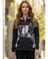 Frauen -Sweatshirt bei Reißverschlussprämie ALTISPORT VOJ/ALW061MI02 SCHWARZ UND WEIß