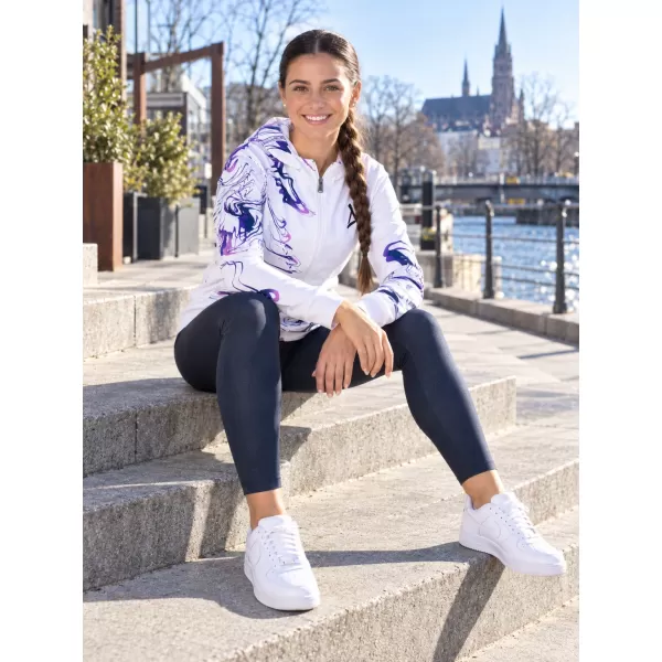  Frauen -Sweatshirt bei Reißverschlussprämie ALTISPORT VOJ/ALW064MI02 WEIß -VIOLETT 