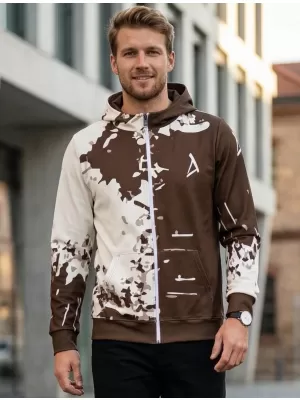 Herren -Sweatshirt auf Reißverschlussprämie ALTISPORT VOJ/ALM057MI02 BRAUN