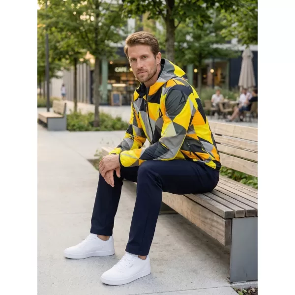  Herren -Sweatshirt auf Reißverschlussprämie ALTISPORT VOJ/ALM007MI02 SCHWARZ -AUSGELB 