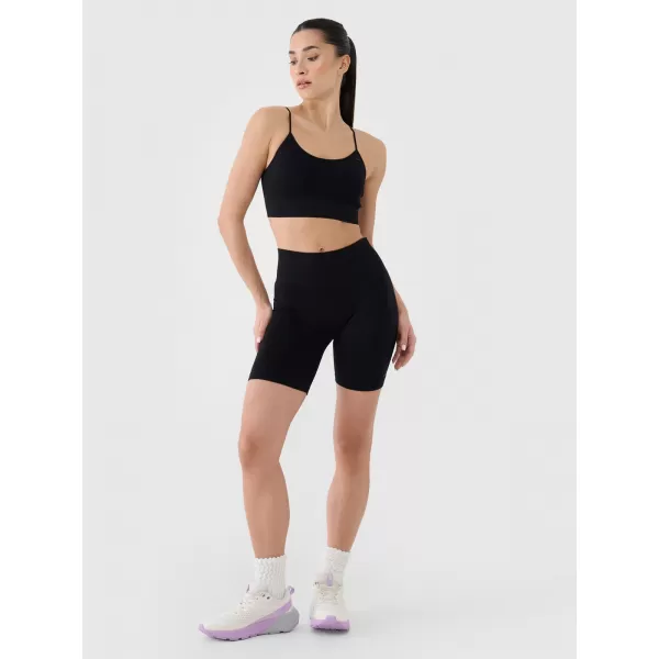  Damenkürzige Leggings 4F WSS25TFSTF014 TIEF SCHWARZ 