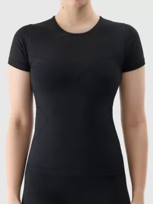 Weibliches funktionelles Hemd 4F WSS25TFTSF1270 TIEF SCHWARZ
