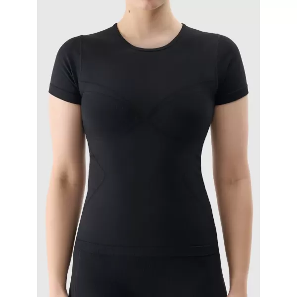  Weibliches funktionelles Hemd 4F WSS25TFTSF1270 TIEF SCHWARZ 
